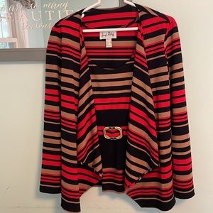 Joseph Ribkoff striped knit twinset size 10